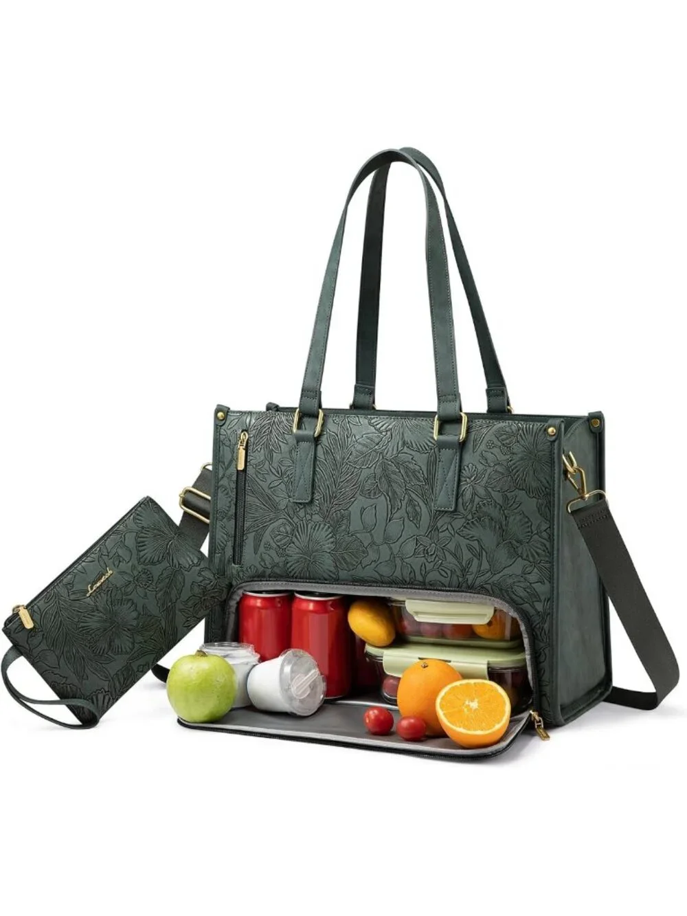 Stylish Insulated Lunch Tote & Laptop Bag for Women, Large Capacity, Quilted